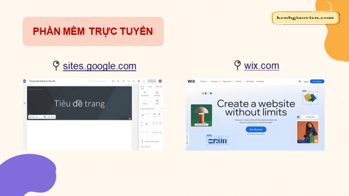 Giáo án điện tử Tin học ứng dụng 12 cánh diều Bài 1: Giới thiệu phần mềm tạo website