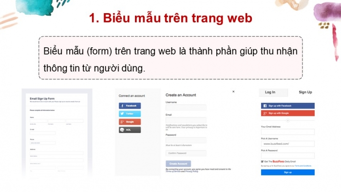 Giáo án điện tử Tin học ứng dụng 12 cánh diều Bài 6: Tạo biểu mẫu cho trang web và xuất bản website