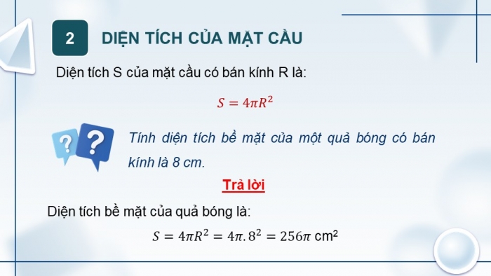 Giáo án PPT dạy thêm Toán 9 Chân trời bài 3: Hình cầu