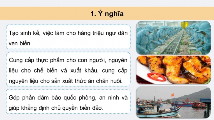 Giáo án điện tử Công nghệ 12 Lâm nghiệp Thủy sản Cánh diều Bài 25: Khai thác hợp lí nguồn lợi thủy sản