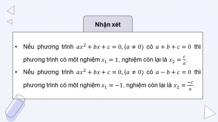 Giáo án PPT dạy thêm Toán 9 Chân trời bài 3: Định lí Viète