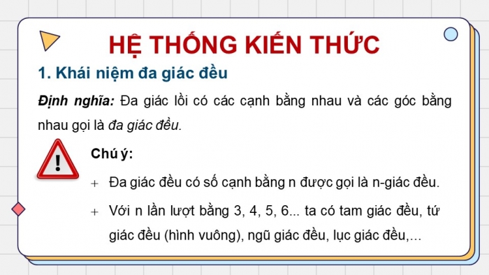 Giáo án PPT dạy thêm Toán 9 Chân trời bài 3: Đa giác đều và phép quay