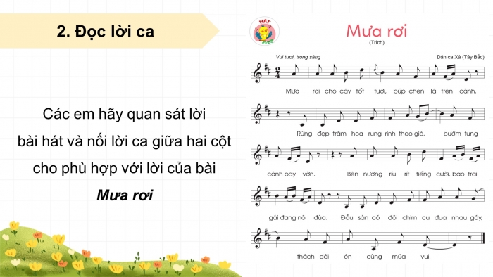 Giáo án điện tử Âm nhạc 5 cánh diều Tiết 27: Hát Mưa rơi