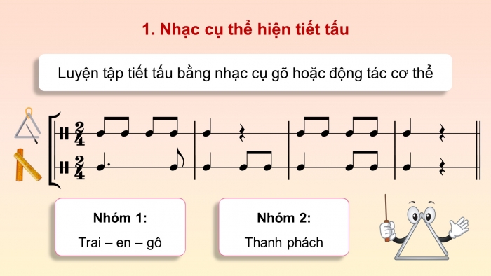 Giáo án điện tử Âm nhạc 5 cánh diều Tiết 29: Nhạc cụ Nhạc cụ thể hiện tiết tấu – Nhạc cụ thể hiện giai điệu, Nghe nhạc Hạt gạo làng ta