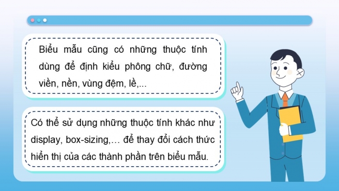 Giáo án điện tử Tin học ứng dụng 12 chân trời Bài F12: Định kiểu CSS cho biểu mẫu