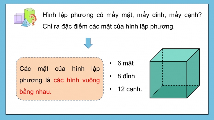 Giáo án PPT dạy thêm Toán 5 Cánh diều bài 58: Hình hộp chữ nhật. Hình lập phương. Hình trụ