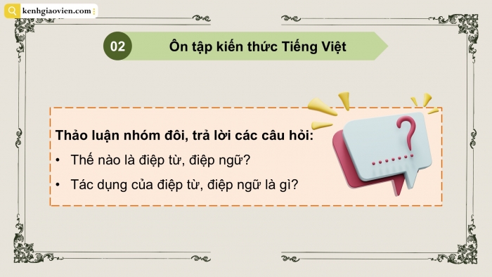 Giáo án PPT dạy thêm Tiếng Việt 5 cánh diều Bài 14: Tuần lễ Vàng, Điệp từ, điệp ngữ, Trả bài văn tả phong cảnh