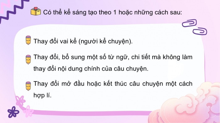 Giáo án PPT dạy thêm Tiếng Việt 5 cánh diều Bài 16: Biểu tượng của hoà bình, Luyện tập kể chuyện sáng tạo (Thực hành viết)