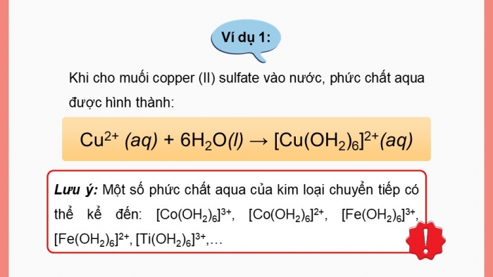 Giáo án điện tử Hóa học 12 cánh diều Bài 22: Sơ lược về sự hình thành phức chất của ion kim loại chuyển tiếp trong dung dịch