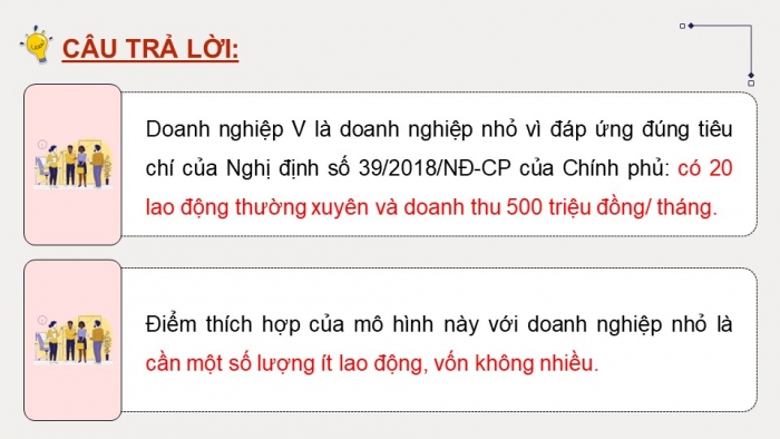 Giáo án điện tử chuyên đề Kinh tế pháp luật 10 kết nối Bài 4: Những vấn đề chung về doanh nghiệp nhỏ (P2)