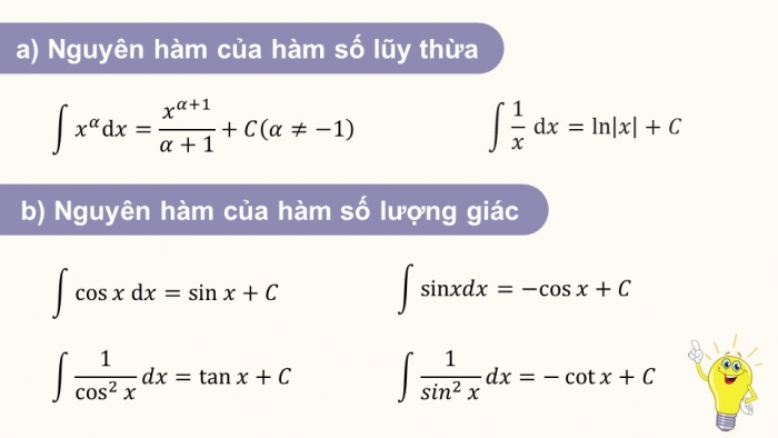 Giáo án PPT dạy thêm Toán 12 cánh diều Bài 2: Nguyên hàm của một số hàm số sơ cấp