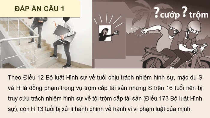 Giáo án điện tử chuyên đề Kinh tế pháp luật 10 kết nối Bài 7: Pháp luật hình sự liên quan đến người chưa thành niên