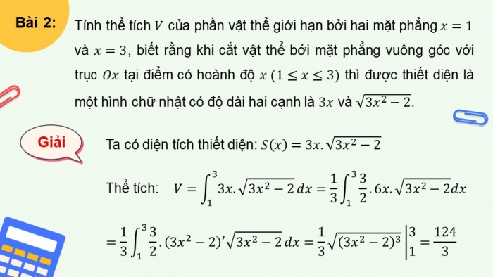 Giáo án PPT dạy thêm Toán 12 cánh diều Bài 4: Ứng dụng hình học của tích phân (P2)