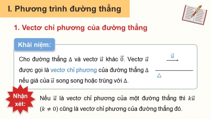 Giáo án PPT dạy thêm Toán 12 cánh diều Bài 2: Phương trình đường thẳng