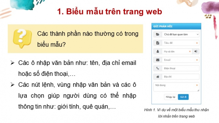 Giáo án điện tử Tin học ứng dụng 12 cánh diều Bài 6: Tạo biểu mẫu cho trang web và xuất bản website