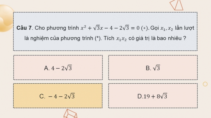 Giáo án PPT dạy thêm Toán 9 Kết nối bài tập cuối chương VI