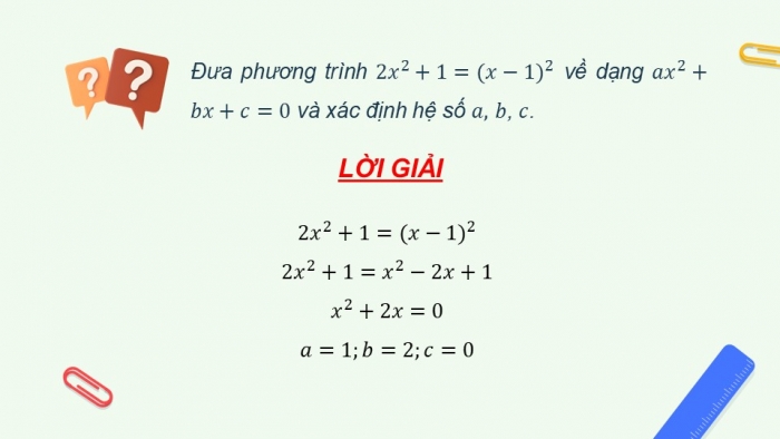 Giáo án PPT dạy thêm Toán 9 Chân trời bài 2: Phương trình bậc hai một ẩn