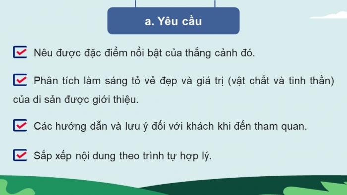 Giáo án PPT dạy thêm Ngữ văn 9 Cánh diều bài 3: Viết văn bản thuyết minh về một danh lam thắng cảnh