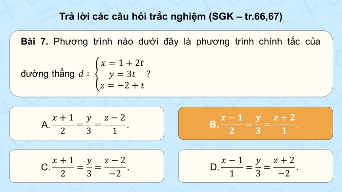 Giáo án điện tử Toán 12 chân trời Bài tập cuối chương V