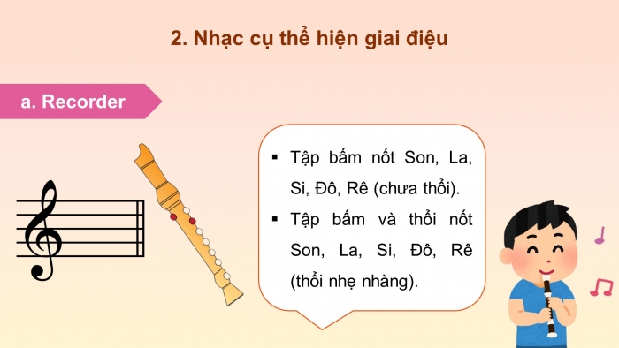 Giáo án điện tử Âm nhạc 5 cánh diều Tiết 29: Nhạc cụ Nhạc cụ thể hiện tiết tấu – Nhạc cụ thể hiện giai điệu, Nghe nhạc Hạt gạo làng ta