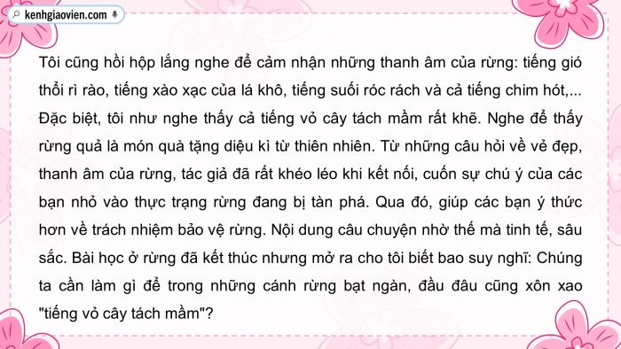 Giáo án điện tử Tiếng Việt 5 chân trời Bài 1: Đoạn văn thể hiện tình cảm, cảm xúc về một câu chuyện