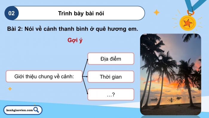 Giáo án điện tử Tiếng Việt 5 chân trời Bài 2: Nói về cuộc sống thanh bình