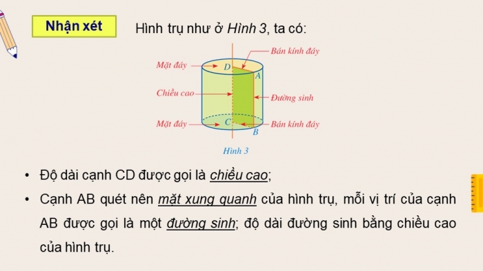 Giáo án điện tử Toán 9 cánh diều Bài 1: Hình trụ