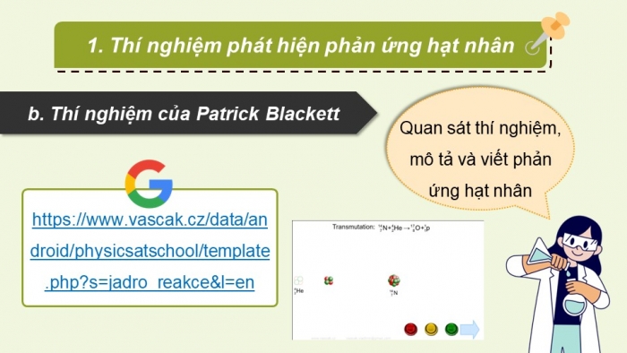 Giáo án điện tử Vật lí 12 kết nối Bài 22: Phản ứng hạt nhân và năng lượng liên kết