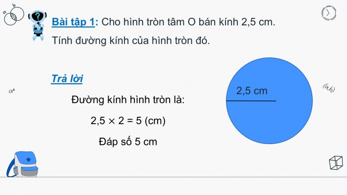 Giáo án PPT dạy thêm Toán 5 Cánh diều bài 54: Hình tròn. Đường tròn