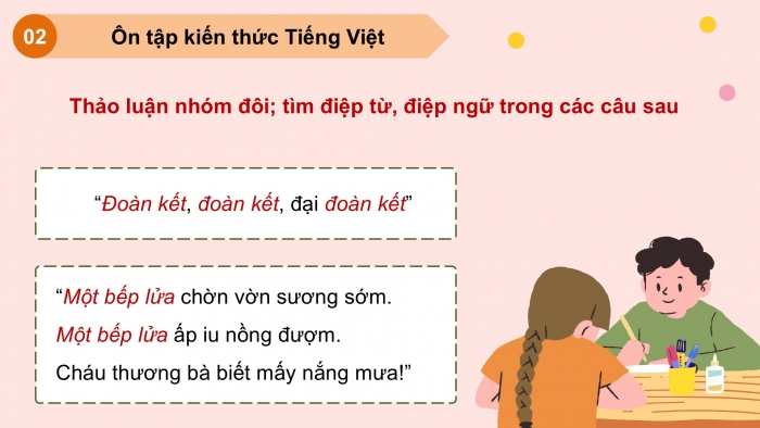 Giáo án PPT dạy thêm Tiếng Việt 5 cánh diều Bài 14: Vượt qua thách thức, Luyện tập về điệp từ, điệp ngữ