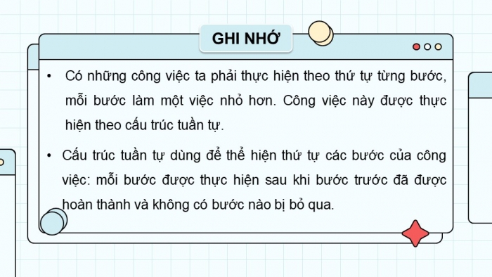 Giáo án điện tử Tin học 5 cánh diều Chủ đề F Bài 5: Cấu trúc tuần tự