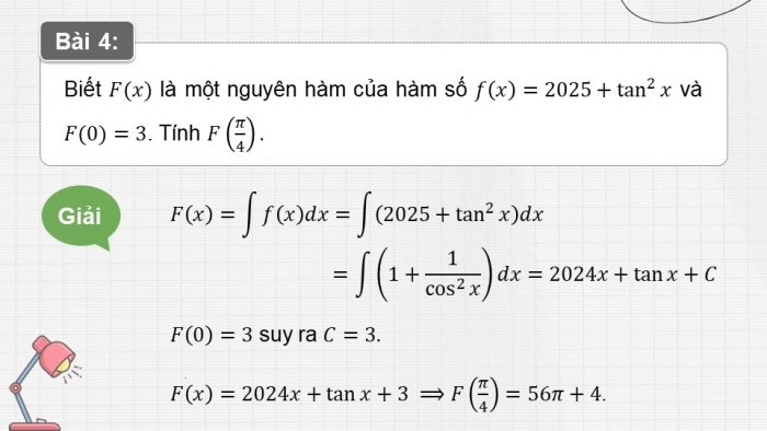 Giáo án PPT dạy thêm Toán 12 chân trời Bài tập cuối chương IV