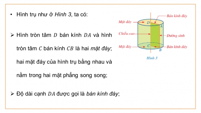 Giáo án PPT dạy thêm Toán 9 Cánh diều Bài 1: Hình trụ