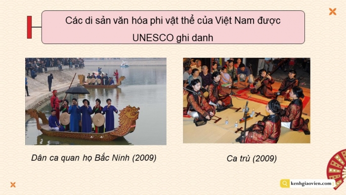 Giáo án điện tử chuyên đề Lịch sử 10 kết nối CĐ 2 P3: Một số di sản văn hoá tiêu biểu ở Việt Nam