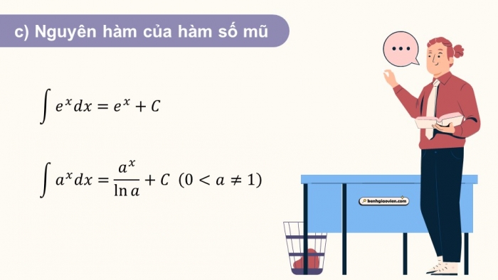 Giáo án PPT dạy thêm Toán 12 cánh diều Bài 2: Nguyên hàm của một số hàm số sơ cấp