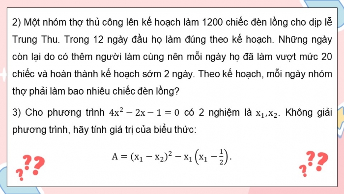 Giáo án PPT dạy thêm Toán 9 Kết nối Bài tập ôn tập cuối năm