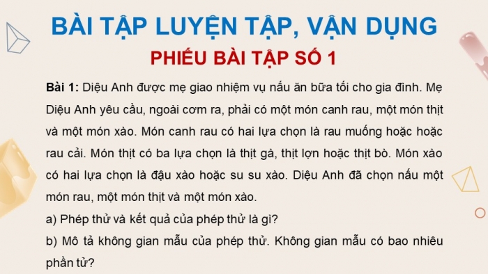 Giáo án PPT dạy thêm Toán 9 Chân trời bài tập cuối chương 8