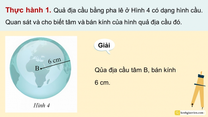 Giáo án điện tử Toán 9 chân trời Bài 3: Hình cầu