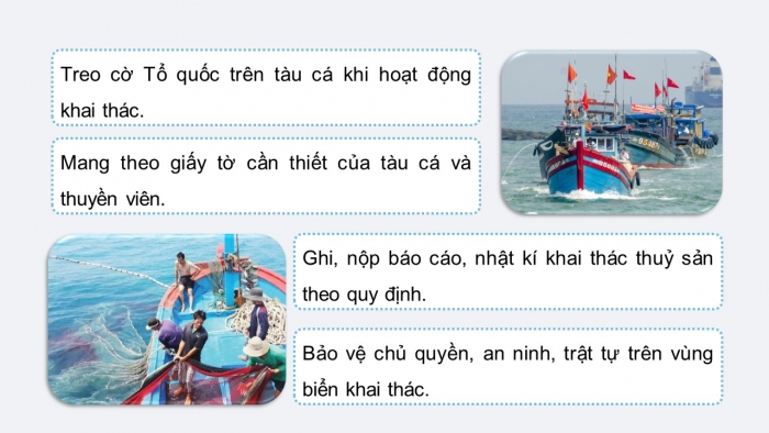 Giáo án điện tử Công nghệ 12 Lâm nghiệp Thủy sản Cánh diều Bài 25: Khai thác hợp lí nguồn lợi thủy sản