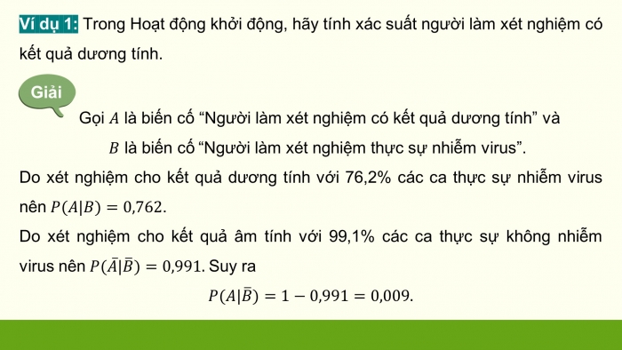 Giáo án điện tử Toán 12 chân trời Bài 2: Công thức xác suất toàn phần và công thức Bayes