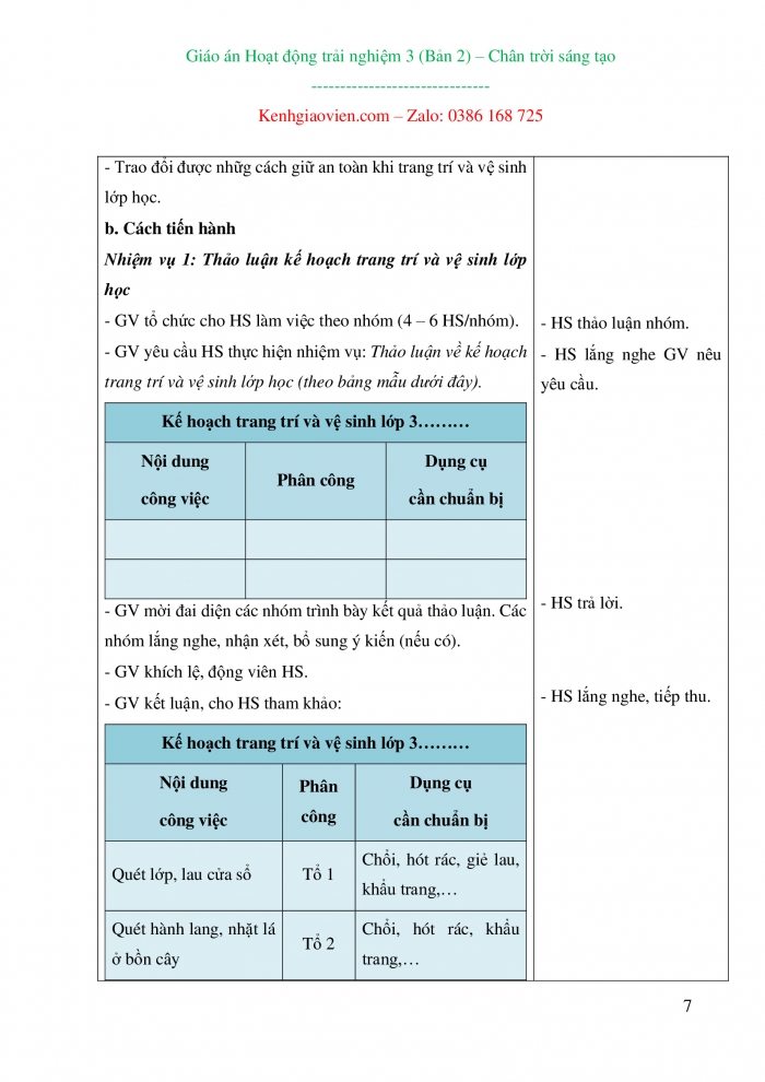 Giáo án Hoạt động trải nghiệm 3 chân trời sáng tạo bản 2