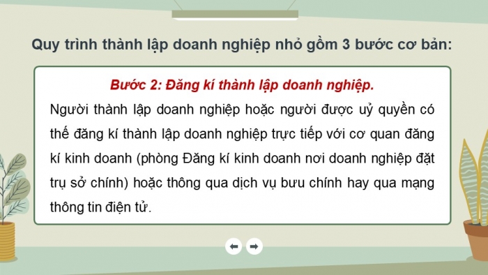 Giáo án điện tử chuyên đề Kinh tế pháp luật 10 cánh diều Bài 7: Quy trình tổ chức, hoạt động của doanh nghiệp nhỏ