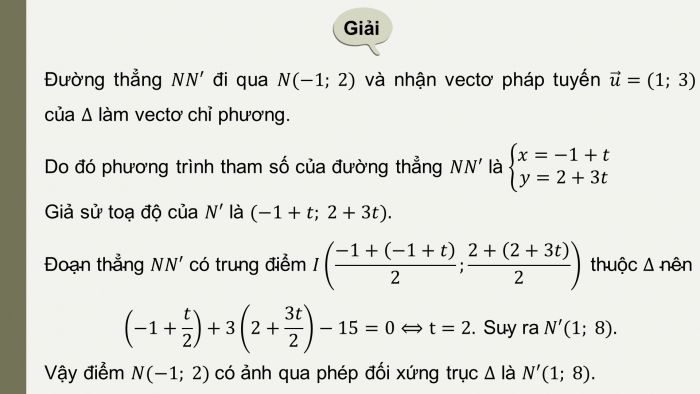 Giáo án điện tử chuyên đề Toán 11 kết nối Bài 3: Phép đối xứng trục