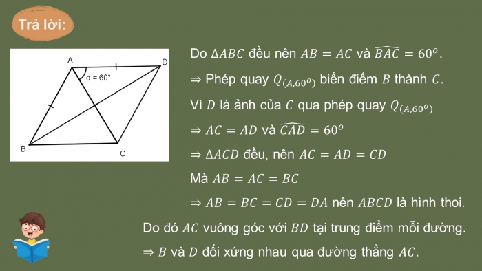 Giáo án điện tử chuyên đề Toán 11 kết nối Bài 4: Phép quay và phép đối xứng tâm