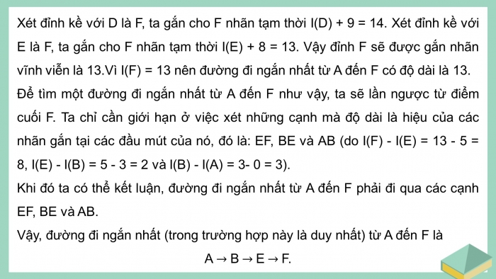 Giáo án điện tử chuyên đề Toán 11 kết nối Bài 10: Bài toán tìm đường đi tối ưu trong một vài trường hợp đơn giản