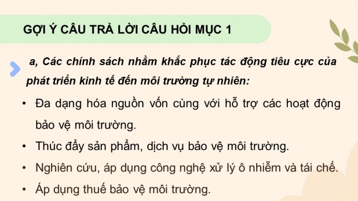 Giáo án điện tử chuyên đề Kinh tế pháp luật 11 cánh diều Bài 2: Một số chính sách và biện pháp nhằm khắc phục, hạn chế tác động tiêu cực của phát triển kinh tế đến môi trường tự nhiên