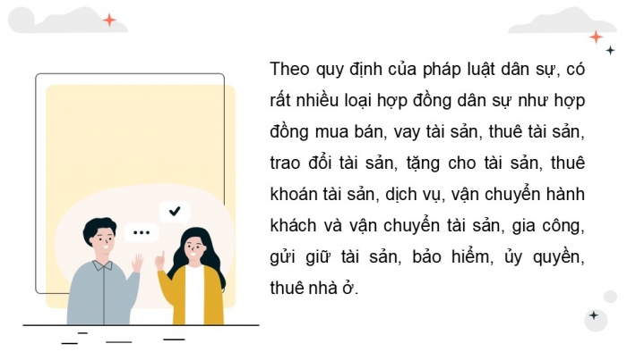 Giáo án điện tử chuyên đề Kinh tế pháp luật 11 cánh diều Bài 7: Một số chế định của pháp luật dân sự về hợp đồng dân sự, nghĩa vụ dân sự, sở hữu trí tuệ và chuyển giao công nghệ