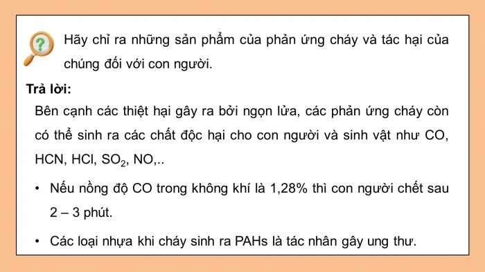 Giáo án điện tử chuyên đề Hoá học 10 cánh diều Bài 5: Sơ lược về phản ứng cháy và nổ