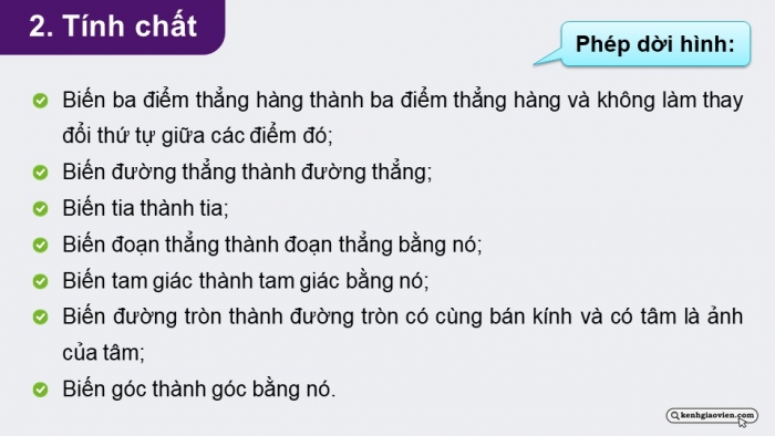 Giáo án điện tử chuyên đề Toán 11 cánh diều Bài 1: Phép dời hình (P3)