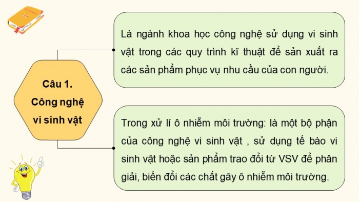 Giáo án điện tử chuyên đề Sinh học 10 cánh diều Bài 12: Công nghệ ứng dụng vi sinh vật trong xử lí ô nhiễm môi trường đất, nước